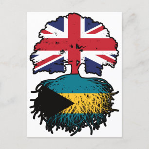 Postal Bahamas Bandera de raíces de árbol británico baham