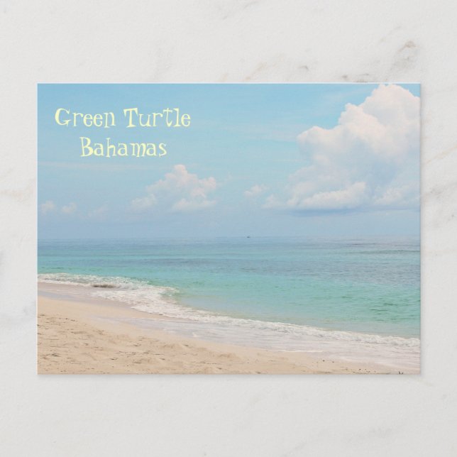 POSTAL BAHAMAS/CAYA DE TORTUGA VERDE" PLAYA DESIERTA (Anverso)