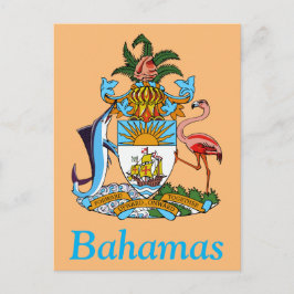 Postal Bahamas con escudo de armas (paraíso caribeño)