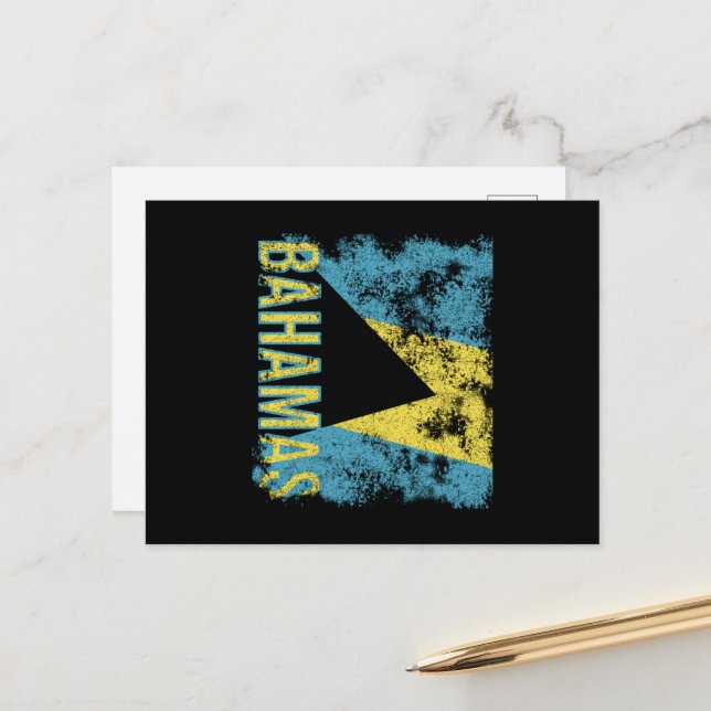 Postal Bahamas Flag Distressed (Anverso/Reverso In Situ)