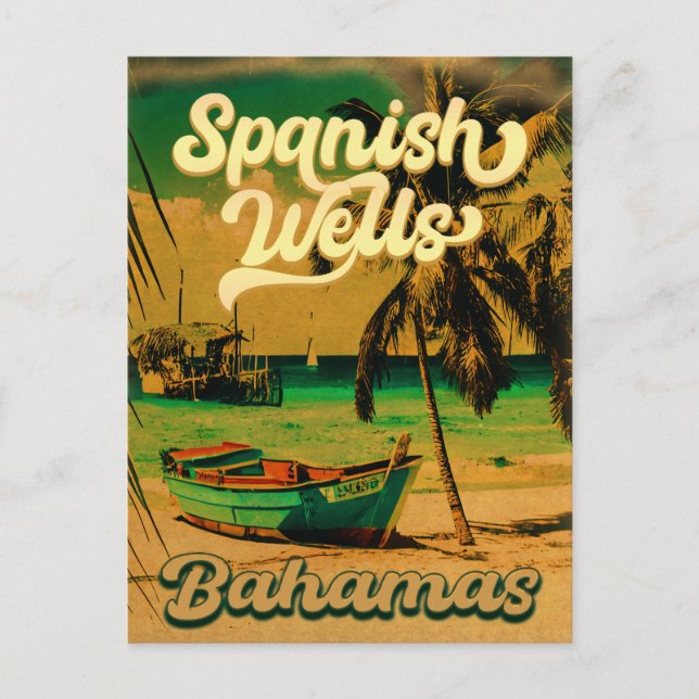 Postal Bahamas, isla de Wells en España, recuerdos de los (Anverso)