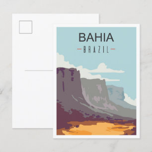 Postal Bahia Brasil Ilustracion de viajes de arte