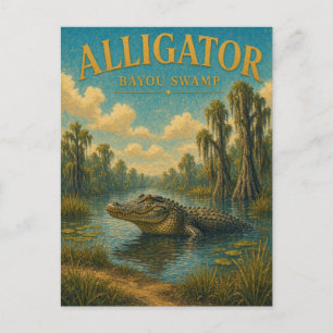 Postal Bahía de Alligator Pantano Aquarela GeoSaga