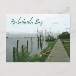 Postal Bahía de Apalachicola Florida con botes de ostión