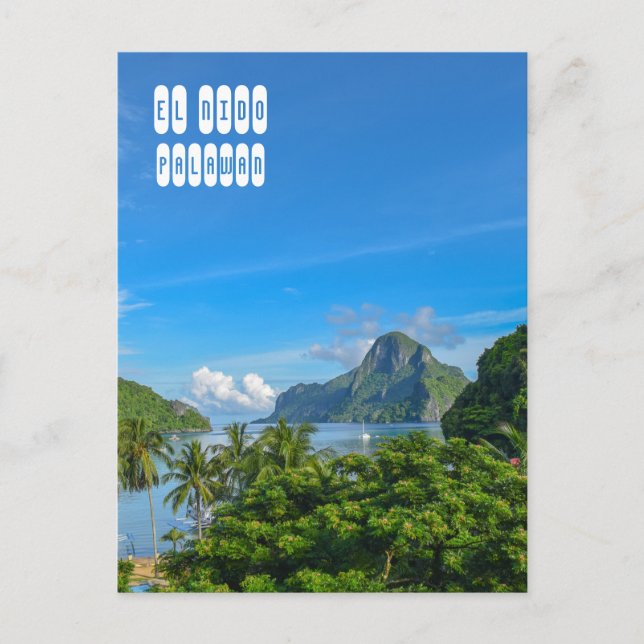 Postal Bahía de Bacuit en El Nido Palawan (Anverso)