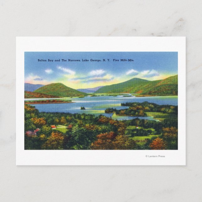 Postal Bahía de Bolton, estrechos, vista de las montañas  (Anverso)