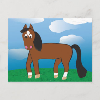 Postal Bahía de caballos personalizado con calcetines bla