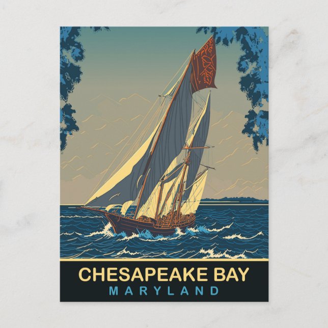 Postal Bahía de Chesapeake, Maryland, Viajes (Anverso)