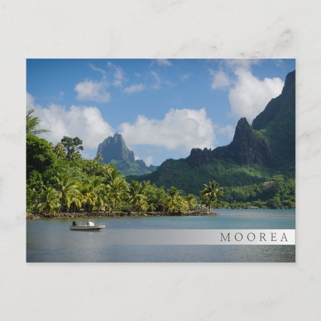 Postal Bahía de Cook, Moorea, Polinesia Francesa (Anverso)