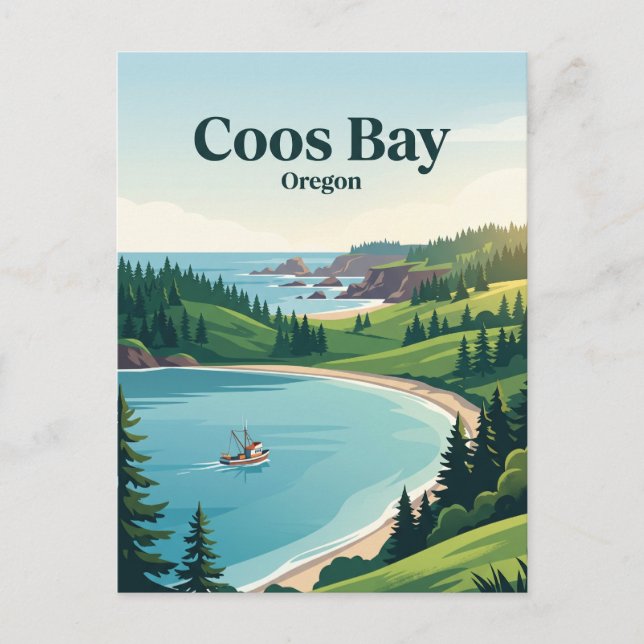 Postal Bahía de Coos, Oregón (Anverso)
