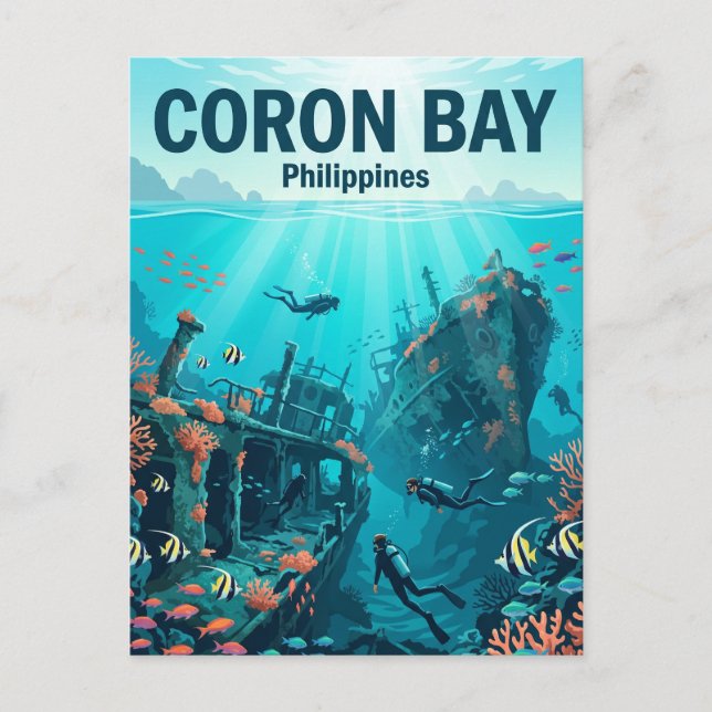 Postal Bahía de Coron Filipinas (Anverso)