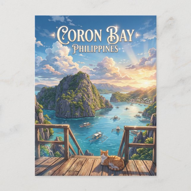 Postal Bahía de Coron Filipinas (Anverso)