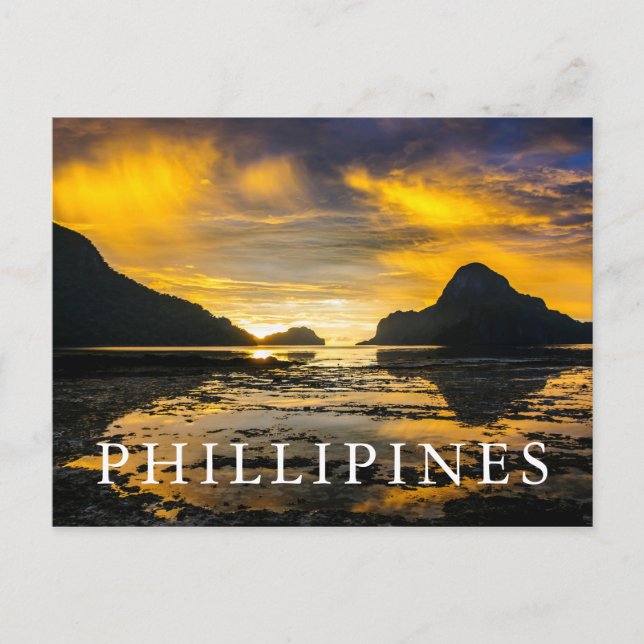 Postal Bahía de El Nido Atardecer (Anverso)