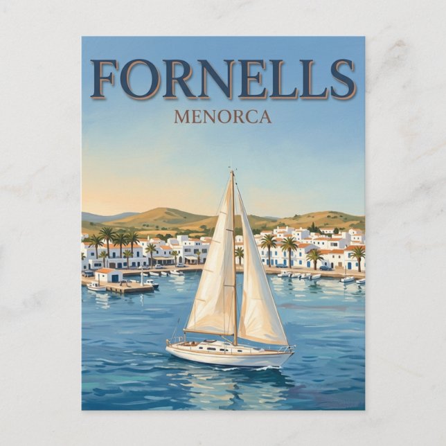Postal Bahía de Fornells España (Anverso)