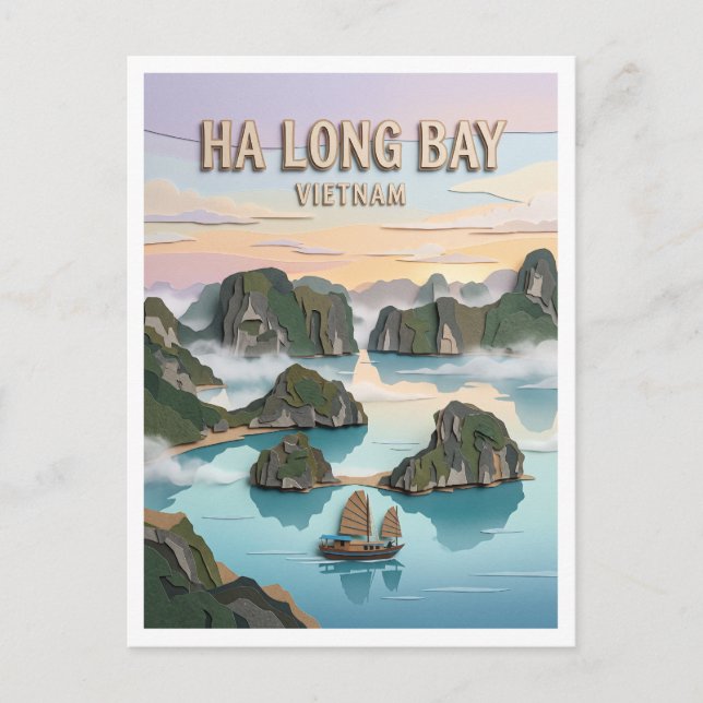 Postal Bahía de Ha Long Vietnam (Anverso)