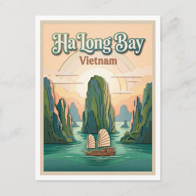 Postal Bahía de Ha Long Vietnam (Anverso)