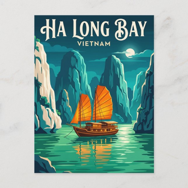 Postal Bahía de Ha Long Vietnam (Anverso)