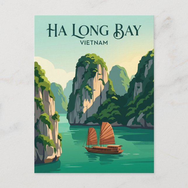 Postal Bahía de Ha Long Vietnam (Anverso)