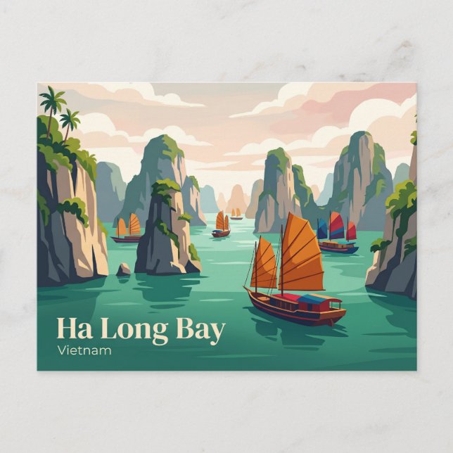 Postal Bahía de Ha Long Vietnam (Anverso)