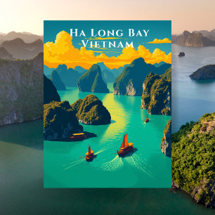Postal Bahía de Ha Long Vietnam Viaje Escénico