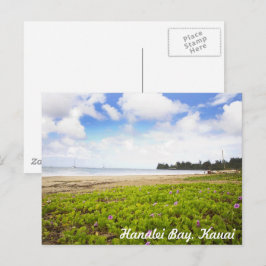 Postal Bahía de Hanalei, escena de playa tropical de Kaua
