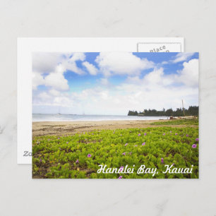 Postal Bahía de Hanalei, escena de playa tropical de Kaua