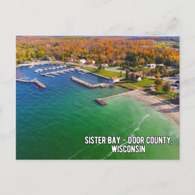 Postal Bahía de Hermanas en el condado de Door Wisconsin (Anverso)