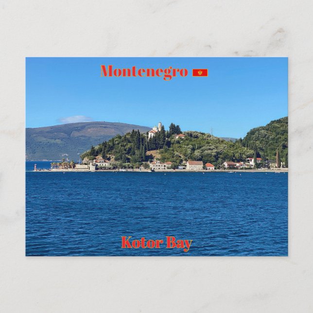 Postal Bahía de Kotor en Montenegro viaje (Anverso)