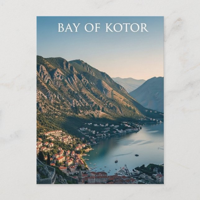 Postal Bahía de Kotor Montenegro Viajes (Anverso)