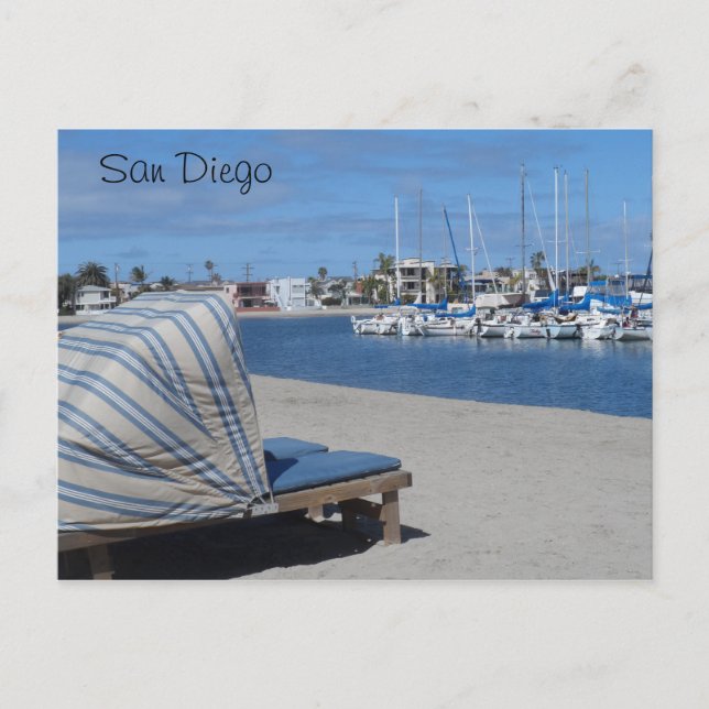 Postal Bahía de Misión - San Diego (Anverso)