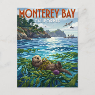Postal Bahía de Monterey Nutria Marina California