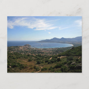 Postal Bahía de Postcard de Calvi, Córcega, Francia