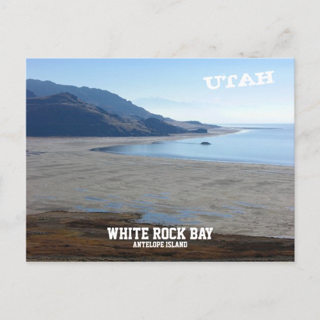 Postal Bahía de Rock Blanco, Isla Antelope, Utah (Anverso)
