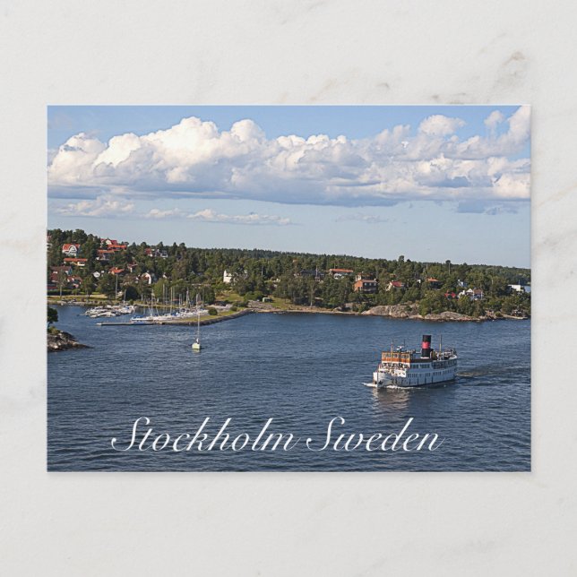 Postal Bahía de Suecia en Estocolmo (Anverso)