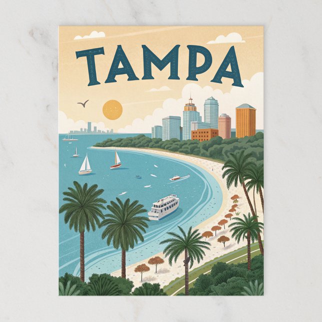 Postal Bahía de Tampa: Ilustracion tropical costero (Subido por el creador)