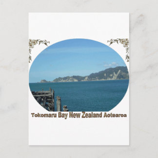 Postal Bahía de Tokomaru, costa este, Nueva Zelanda Aotea