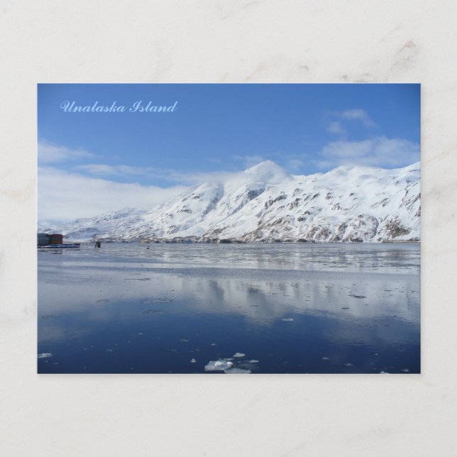 Postal Bahía del Capitán en Invierno, Isla Unalaska (Anverso)