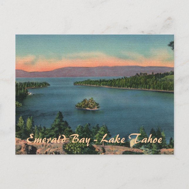 Postal Bahía Esmeralda - Postcard del lago Tahoe (Anverso)