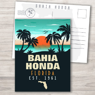 Postal Bahia Honda Key Florida Retro Sunset Souvenirs
