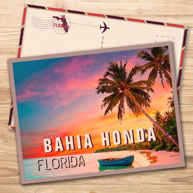 Postal Bahia Honda Key Florida Tropical Palm Tree 1950 (Subido por el creador)