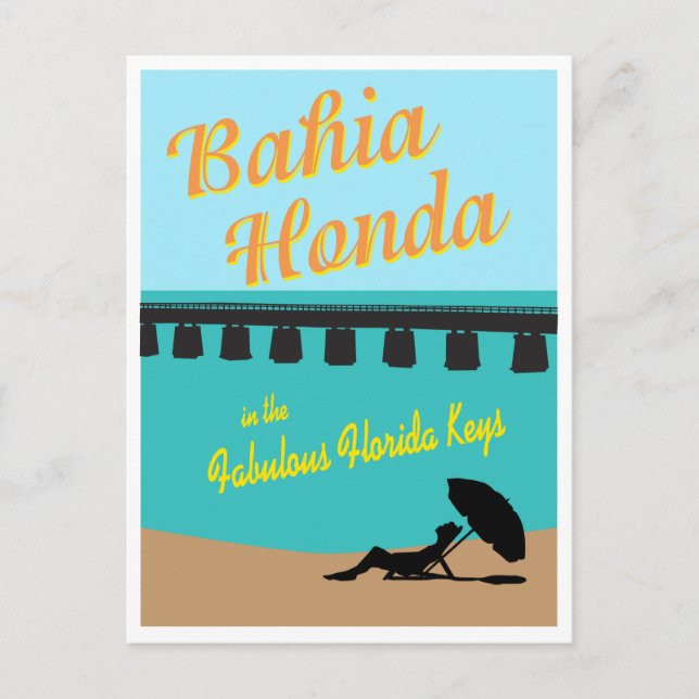 Postal Bahia Honda State Park Florida Keys Ilustracion (Anverso)