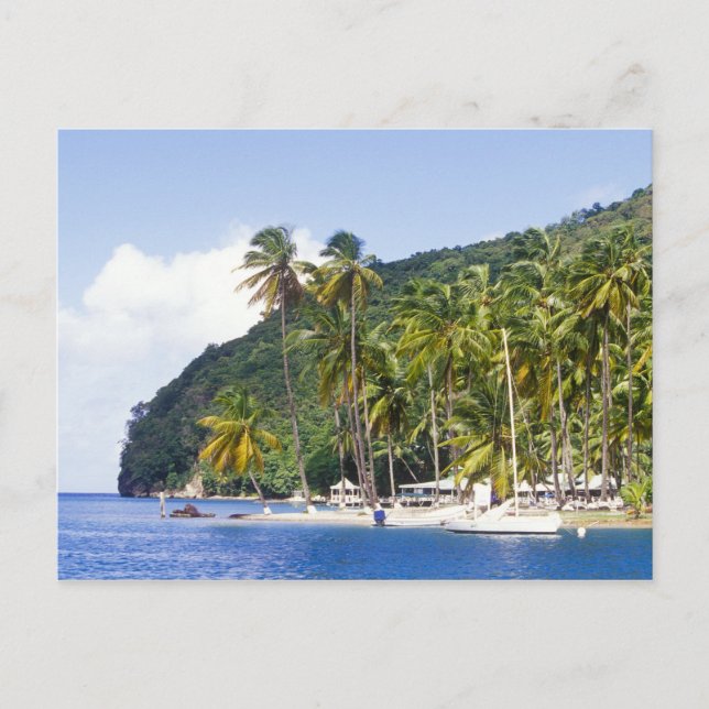 Postal Bahía Marigot, Santa Lucía, Caribe (Anverso)
