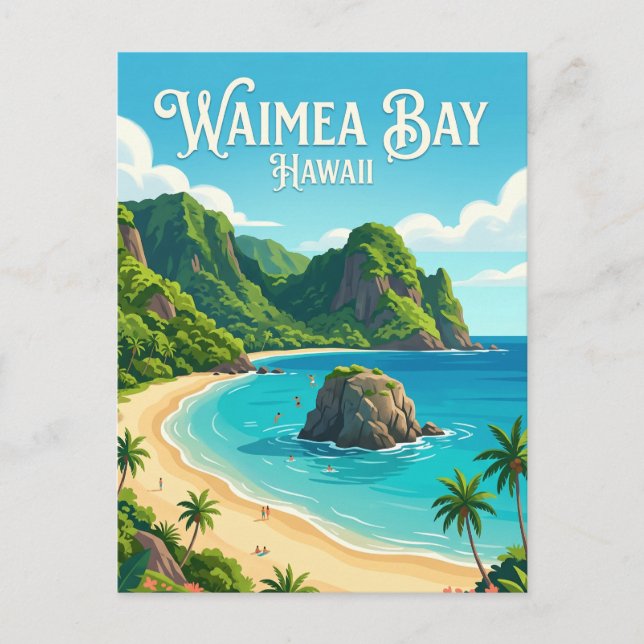 Postal Bahía Waimea EE. UU. (Anverso)