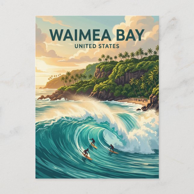 Postal Bahía Waimea Hawaii (Anverso)
