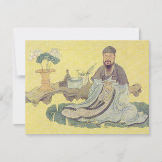 Postal Bai Juyi pintado por Chen Hongshou siglo XVII