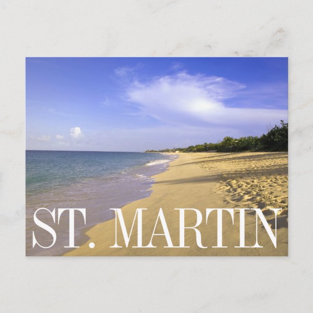 Postal Baie Longue Long Bay Beach, St. Martin (Anverso)