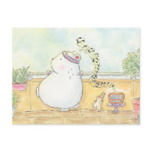 baila más sé feliz oso polar conejo acuarela