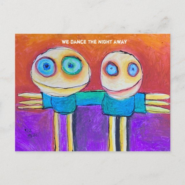 Postal bailamos la noche lejos (Anverso)