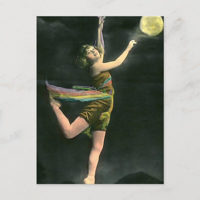 Postal Bailando a la luz de la luna (Anverso)