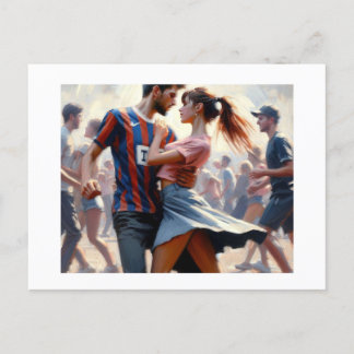 Postal Bailando adolescentes,